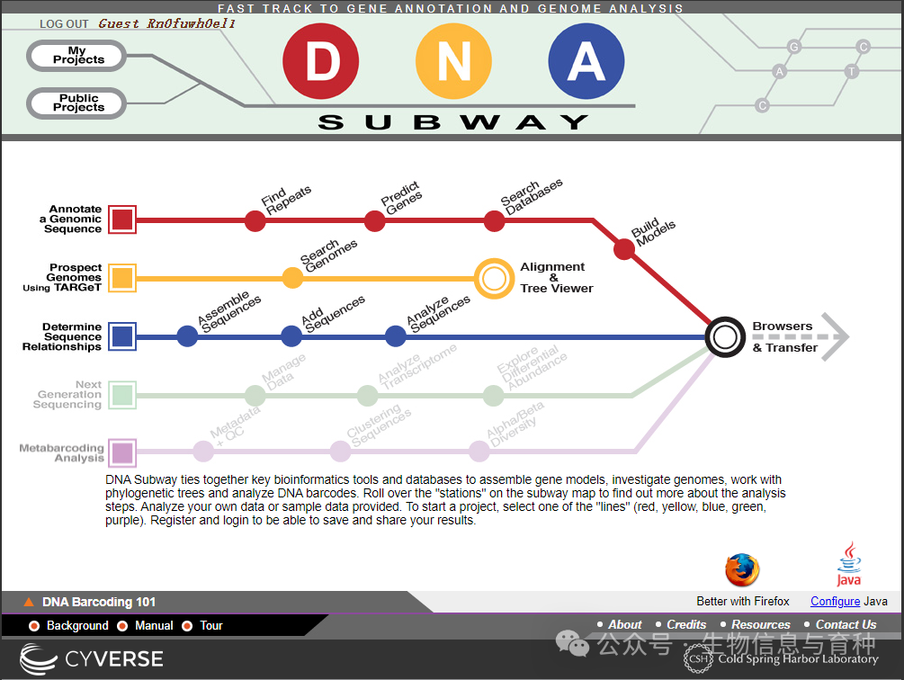 DNA Subway：一个综合性的生物信息学资源平台