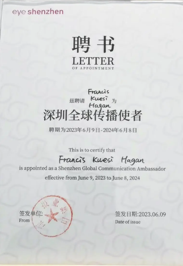 Shenzhen Foreign Volunteer Station Chief Francis Hagan Dies at 51