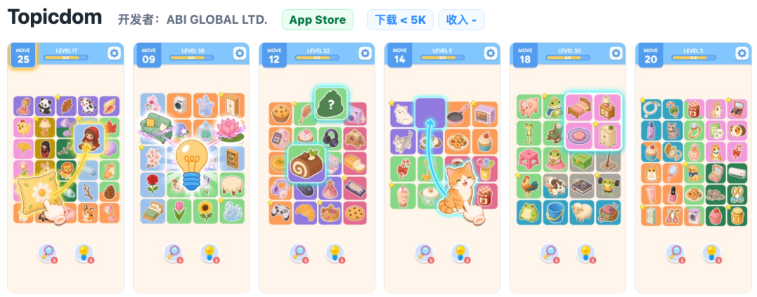 越南ABI游戏公司iOS月收入300万美元 新作Topicdom玩法解析