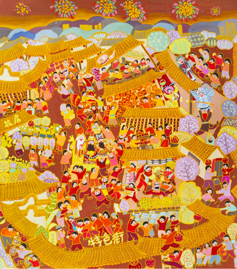 图/潘结玲作品《万象更新迎新年》