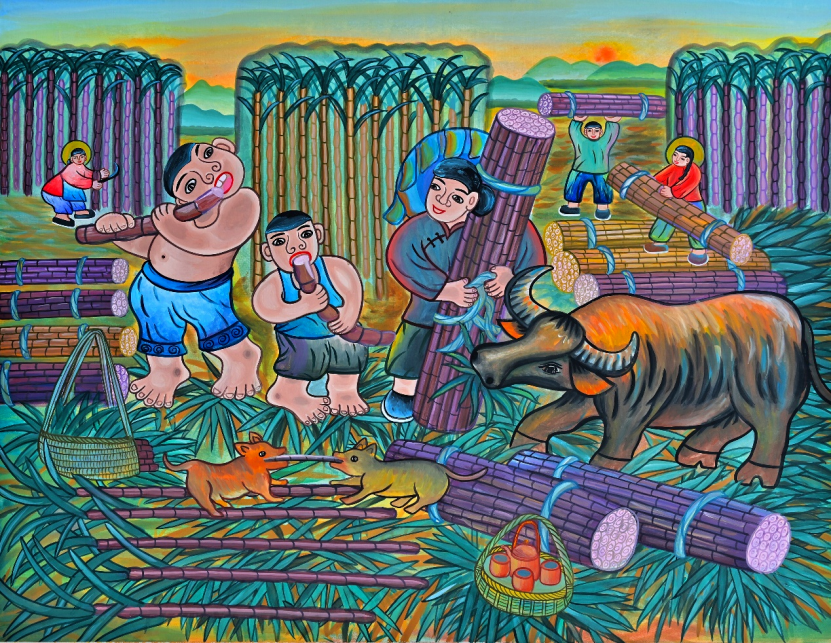 图/苏晓明 钟永廉作品《蔗田欢歌》