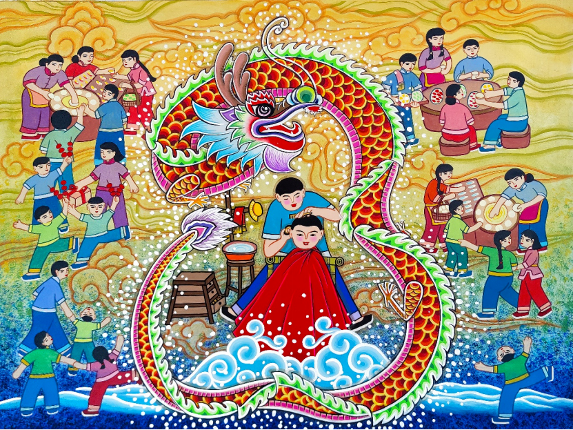 图/刘少夏作品《龙抬头 庆丰年》