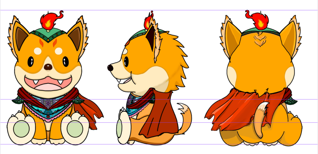 舞火狗IP形象线稿图