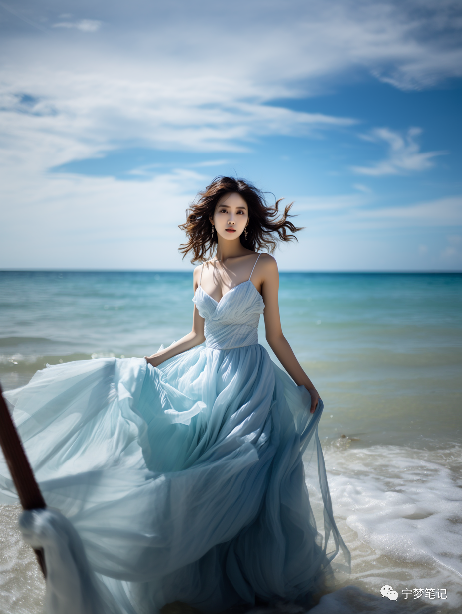 Midjourney绘画：AI绘画之海边美女探索