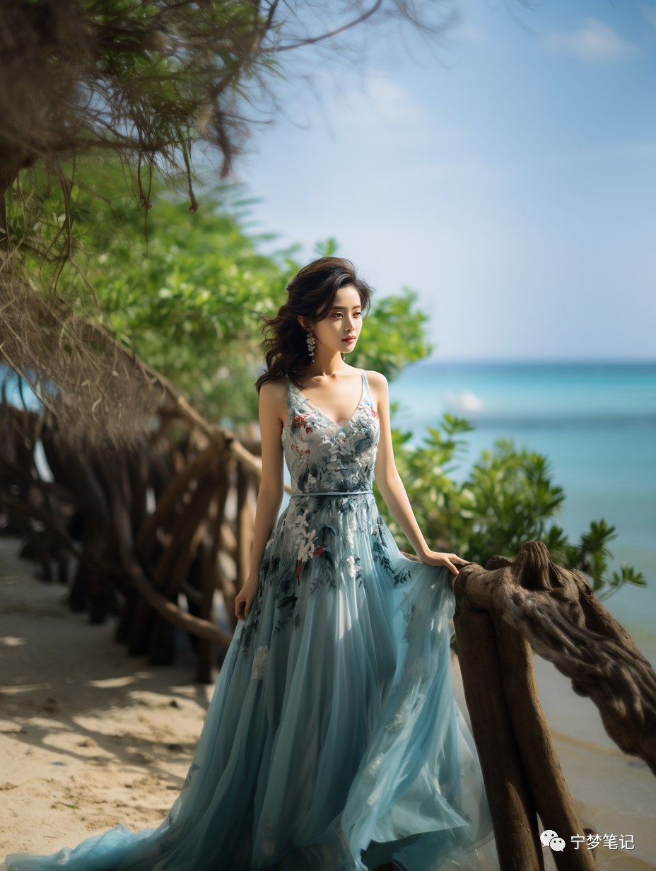 Midjourney绘画：AI绘画之海边美女探索