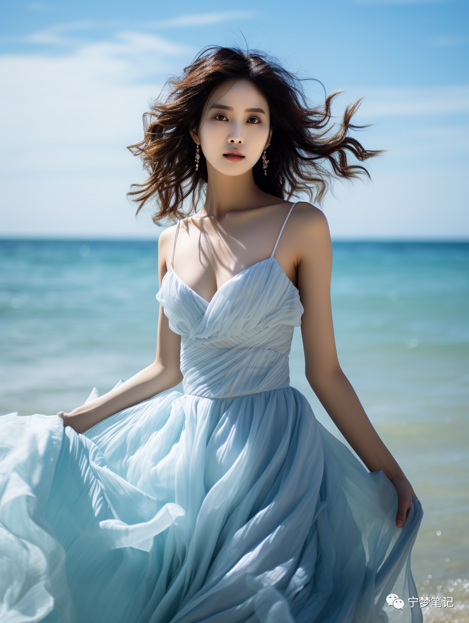 Midjourney绘画：AI绘画之海边美女探索