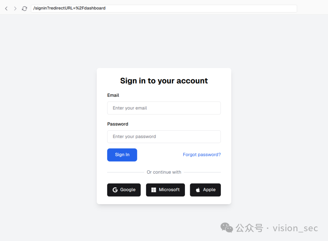 An example of a redirect after authentication