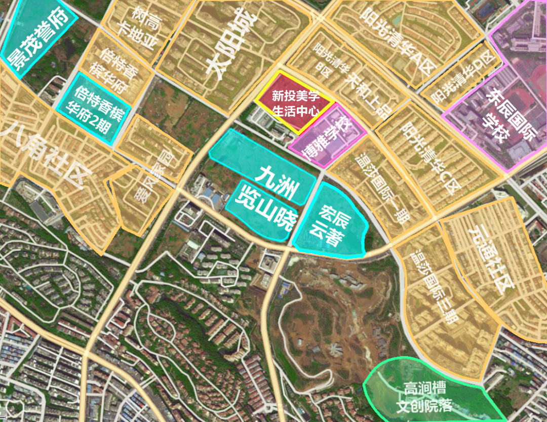 其一,新投美学生活中心位于园艺山腹地,居住区密集,周边新旧小区数不
