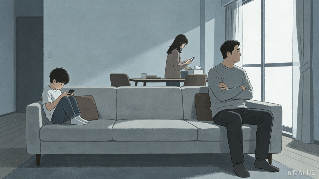 对一些休学家庭来说，休学只是把问题从学校带回了家。图片由钱炜使用AI工具生成