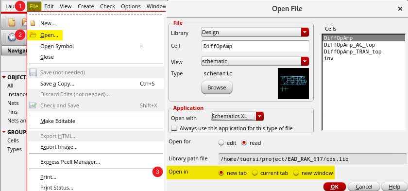（ Open File 选项卡 ）