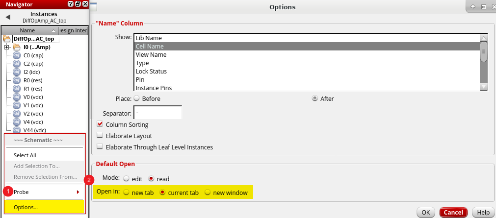 （ IC6.1.8 - Navigator Options 选项卡 ）