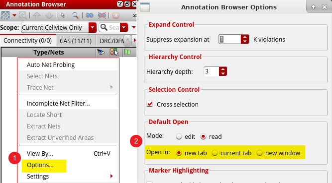 ( IC6.1.8 - Annotation Browser Options 选项卡 )