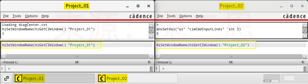 （ CIW的标题文本已被更改为项目名 ）
