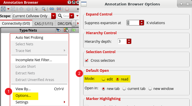( IC6.1.8 - Annotation Browser Options 选项卡 )