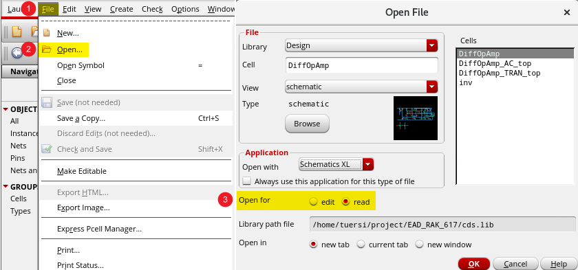 （ Open File 选项卡 ）