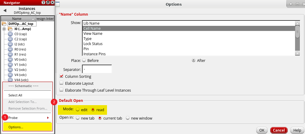 （ IC6.1.8 - Navigator Options 选项卡 ）