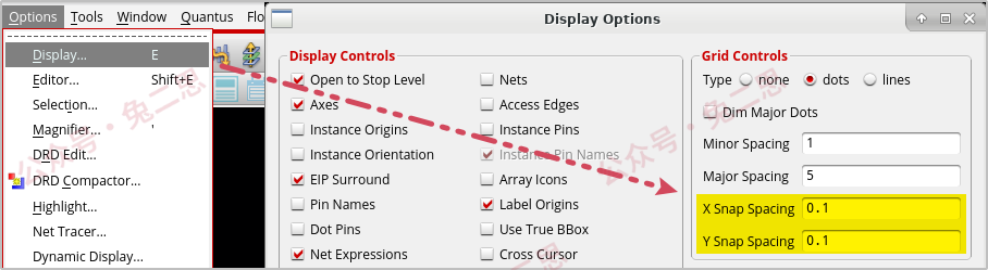 （  Display Options - Grid Controls ）