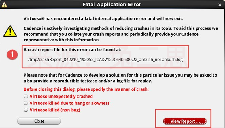 （ 崩溃日志文件示例 ）
