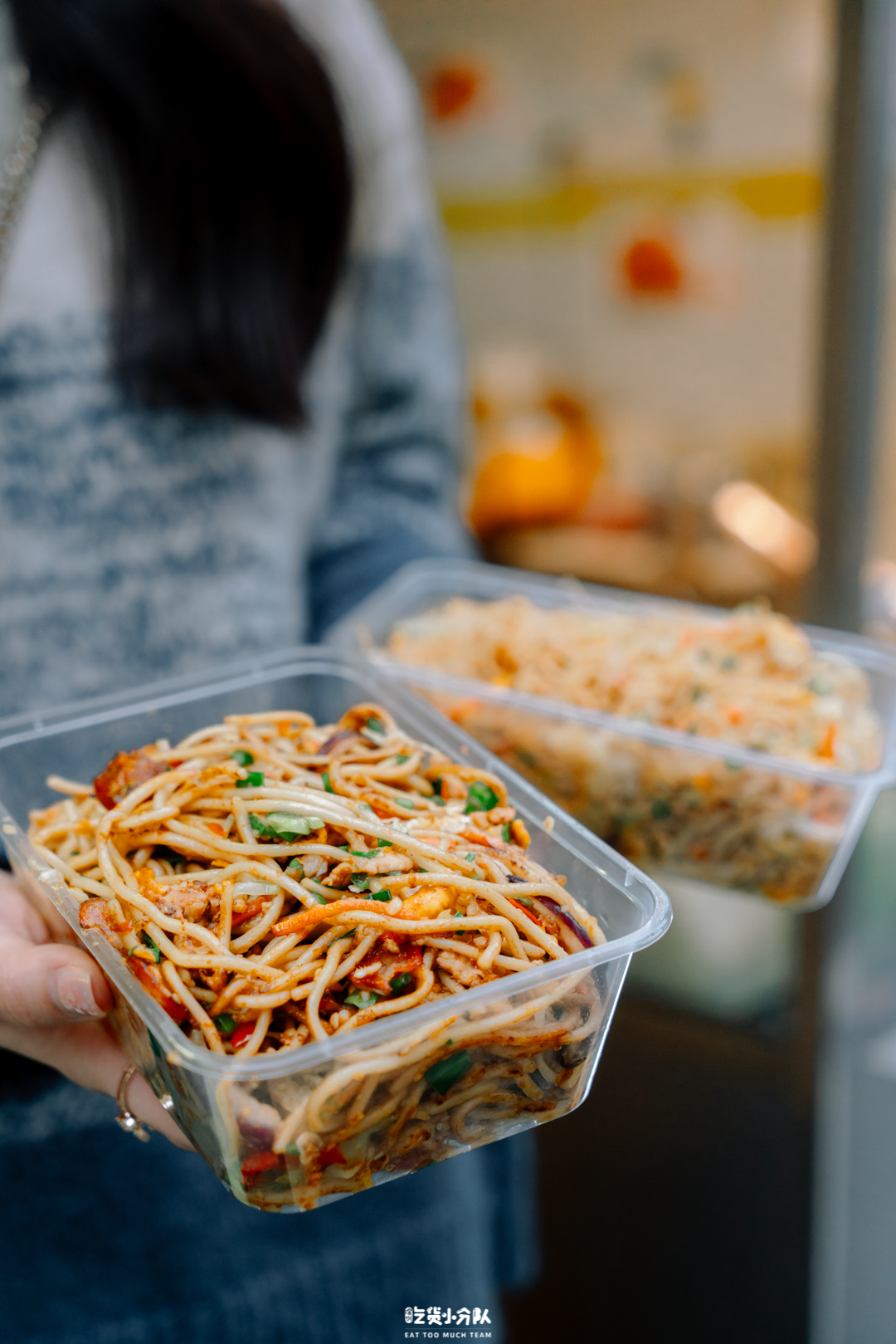 麻烦,腊肠瘦肉蛋炒油面,加辣