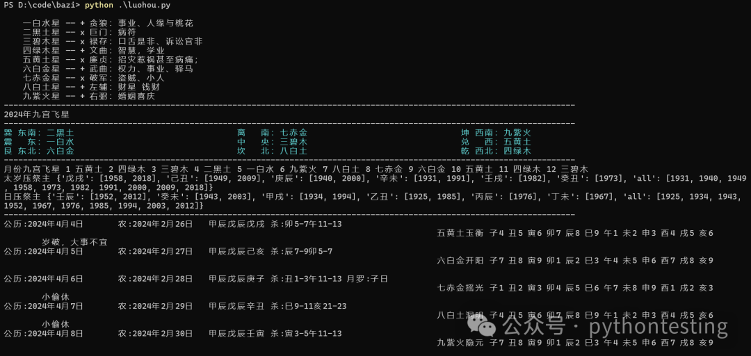 Python八字教程1简介&快速入门