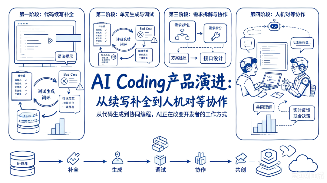AI Coding 产品演进：从续写补全到人机对等协作(图1)