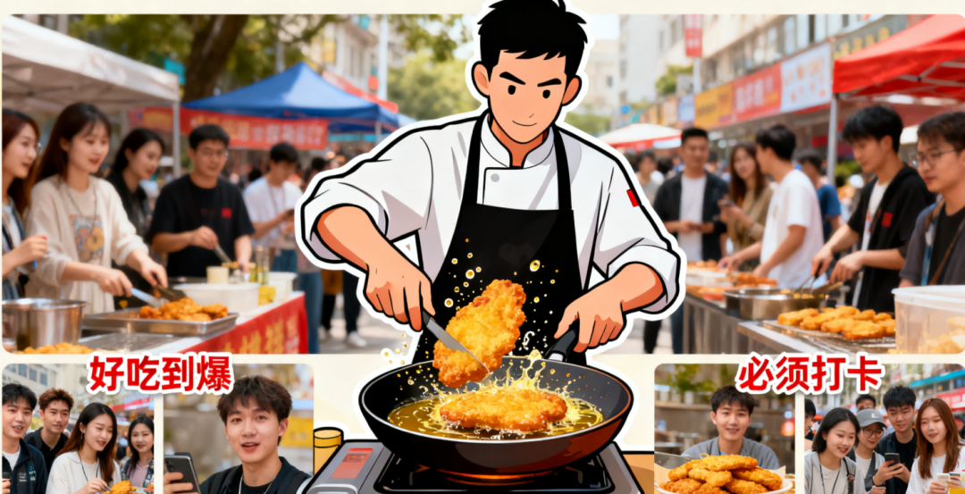 卖绿豆汤大姐占摊位想挨着鸡排哥,当绿豆汤大姐抢着挨鸡排哥时，我们都在等一场 “情绪..