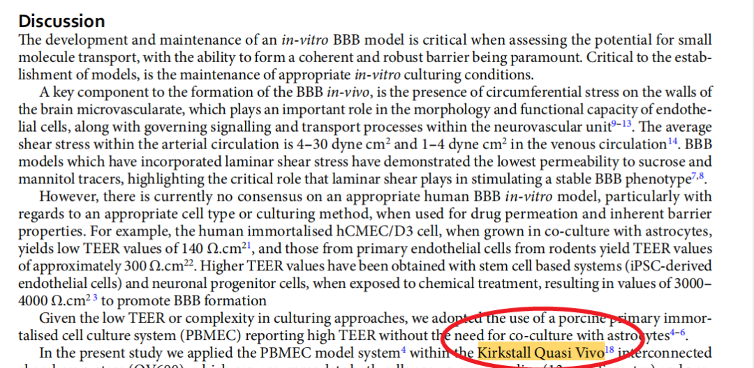 血腦屏障BBB模型與北京基爾比生物Kirkstall Quasi Vivo 動(dòng)態(tài)串聯(lián)灌注