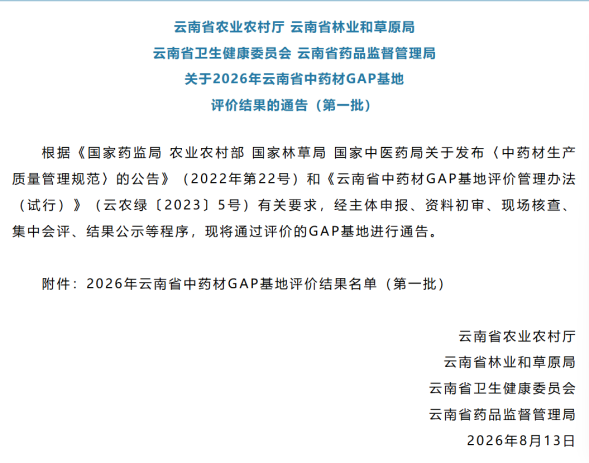 德宏州首个中药材GAP基地获评