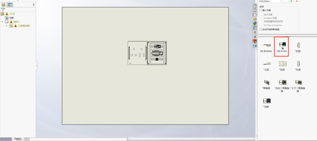 SOLIDWORKS Electrical 由3D布局生成2D机柜布局图的图5