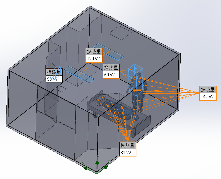 SOLIDWORKS Flow Simulation隔离病房暖通效果流体仿真实践的图6
