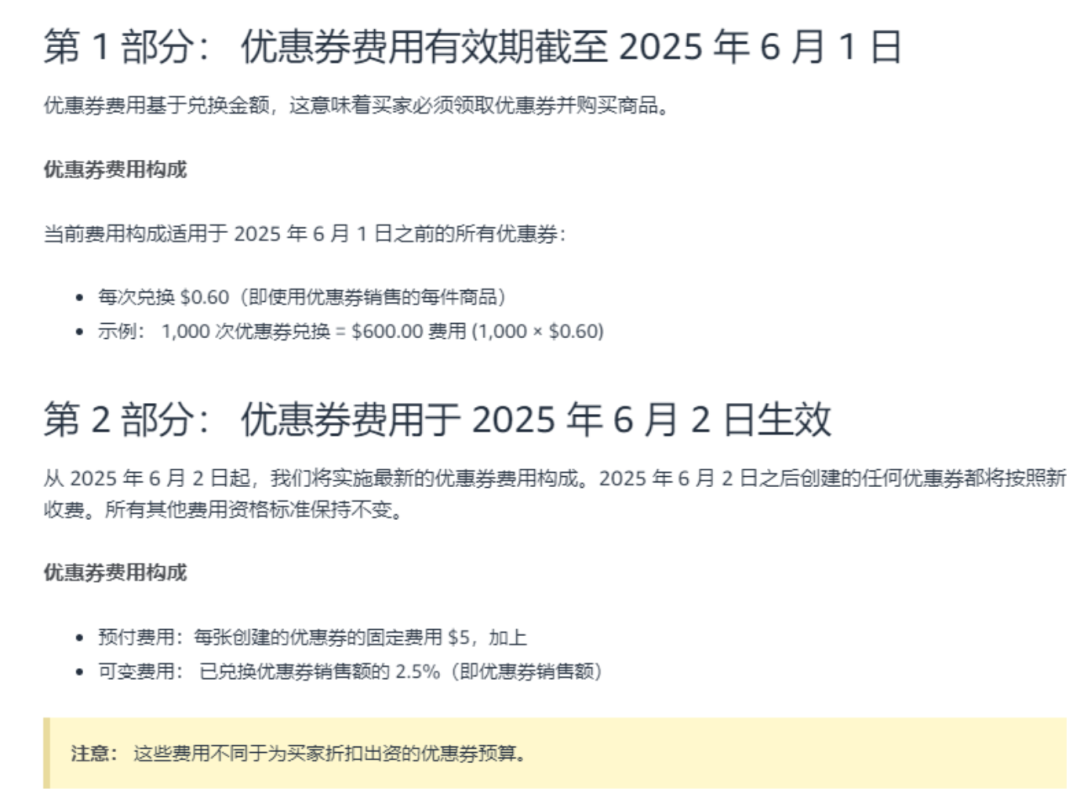 亚马逊优惠券费用重大改革，6月生效！