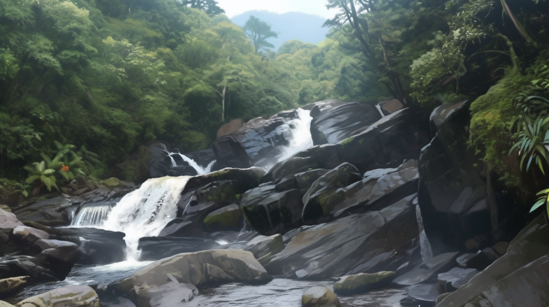 AI绘画 川龙瀑布