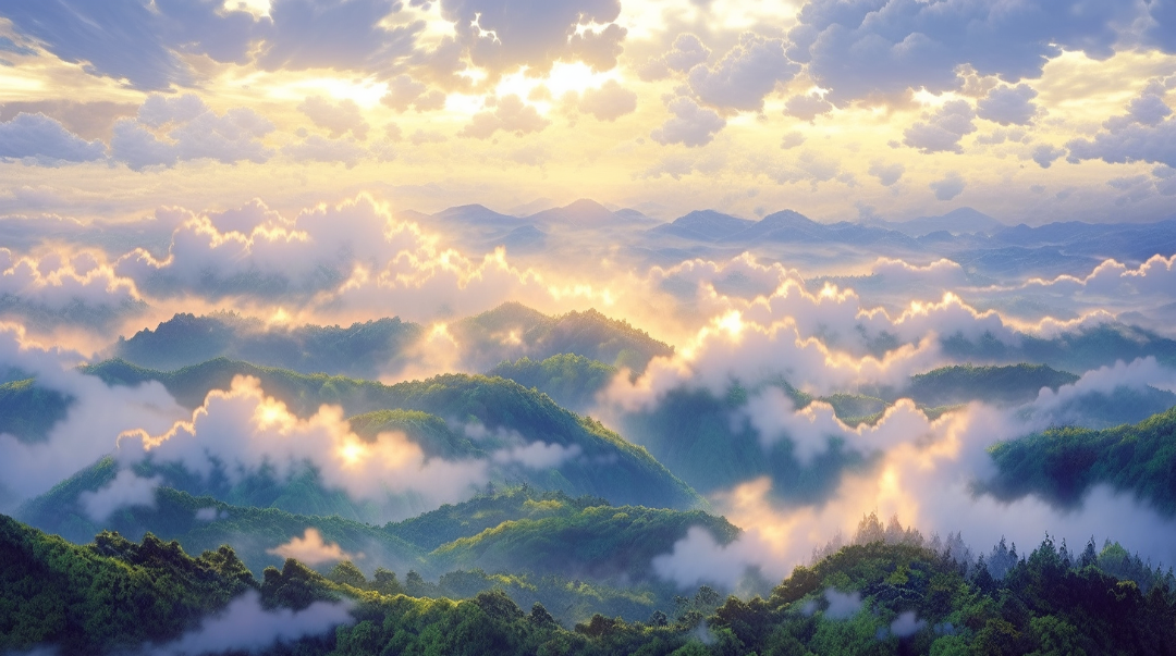 AI绘画 九重远眺