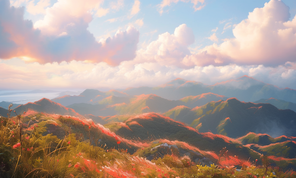 AI绘画 南昆山杜鹃花开