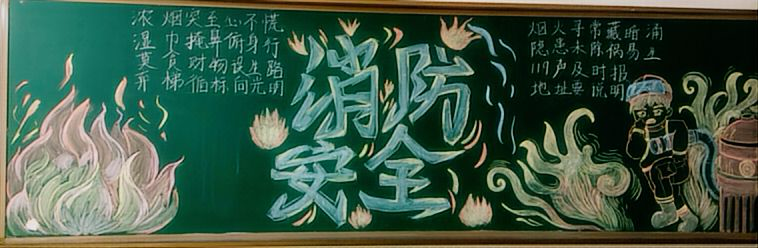 消防安全，平安校园主题黑板报-第3张