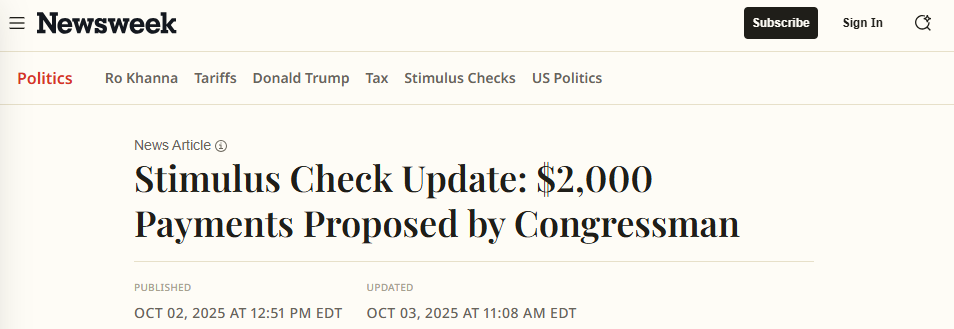 关税正变成美国普通家庭的经济负担,每人发$2000？关税推高生活成本，美议员提议退税方..