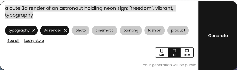 新生成式AI工具Ideogram,文字生成功能强大