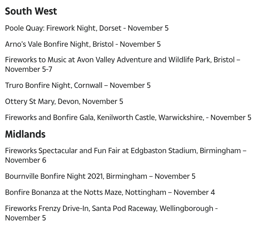 英国这周末哪里看烟花？Bonfire night篝火节大回归：最全篝火烟花活动指南！