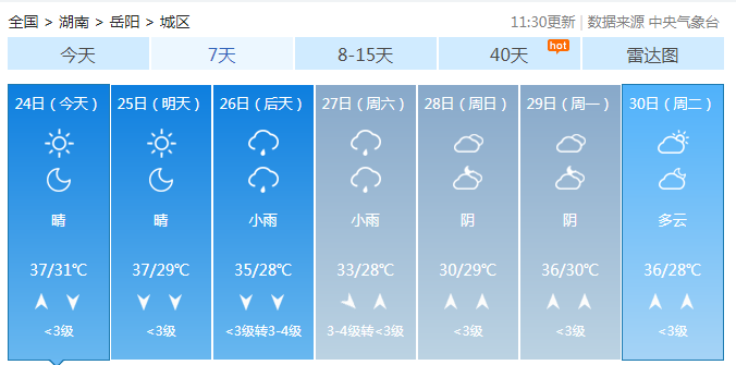 2024年07月26日 岳阳天气