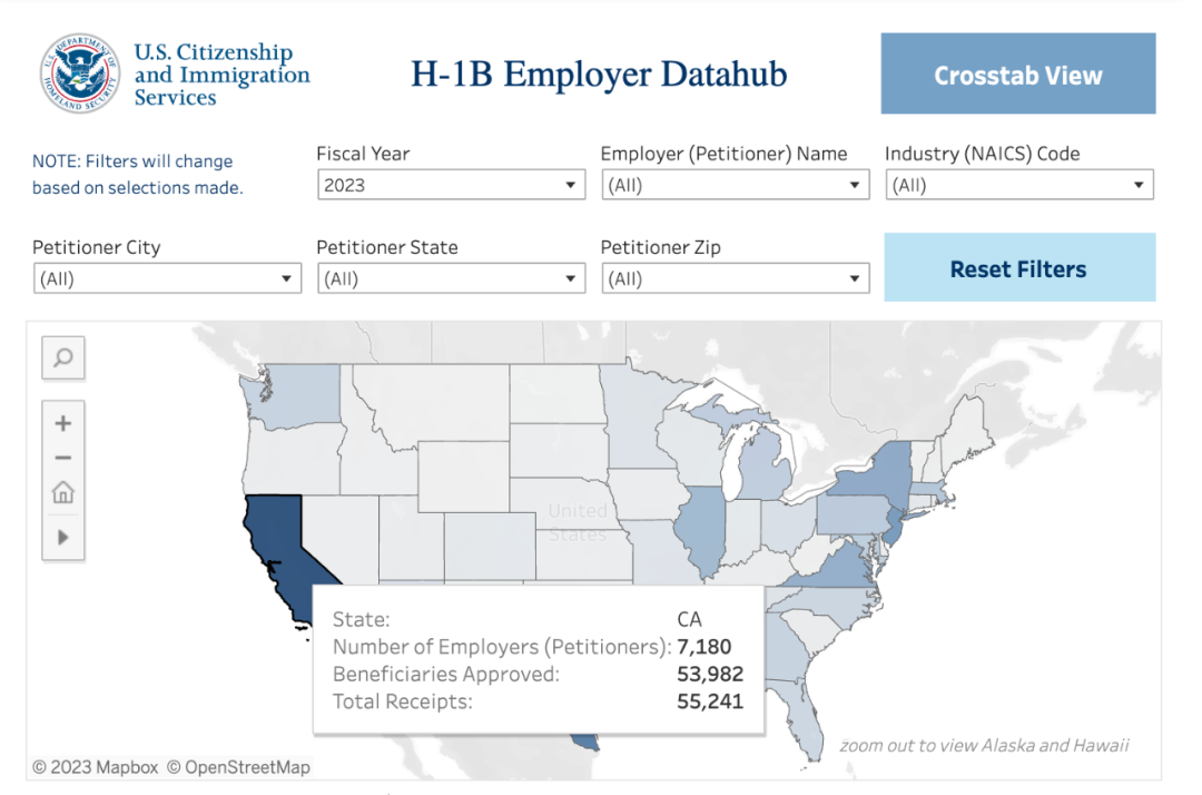 美国移民局对H-1B数据中心的外观和功能进行了改进
