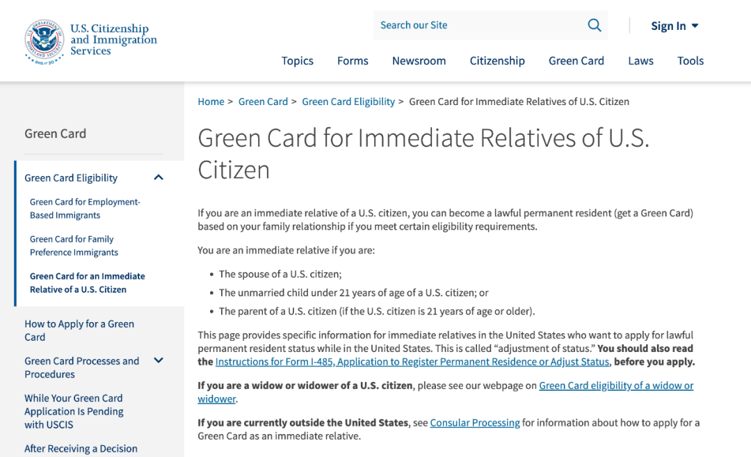 为父母申请美国绿卡所需要满足的基本条件