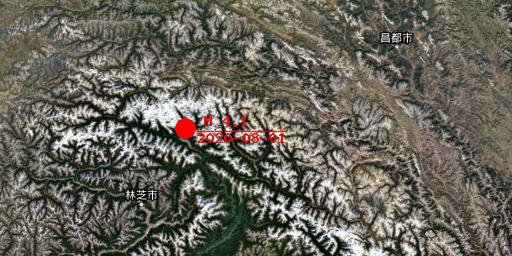 2020-08-01 00:45:07西藏林芝市波密县发生4.1级地震