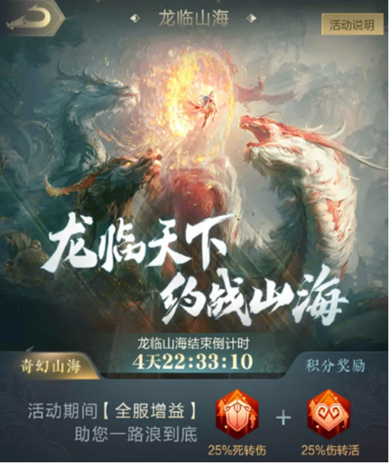 近期推出"元宝加磅"活动,累计充值达到一定额度可获得"辰龙积分礼"