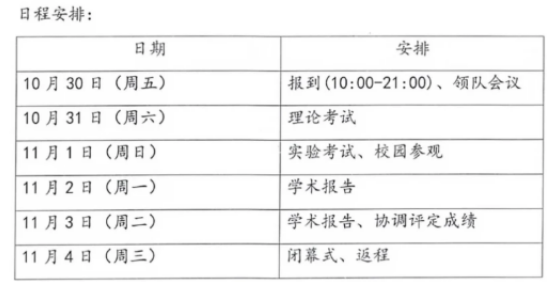 第40届化学竞赛决赛日程安排