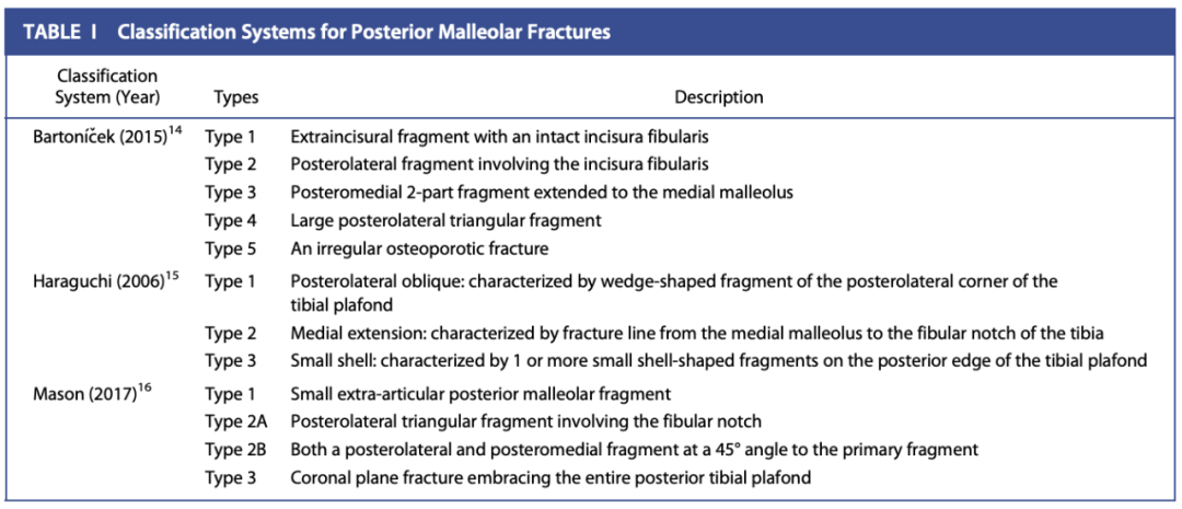 JBJS：后踝骨折、后Pilon骨折及后Pilon变异型骨折的定义与治疗