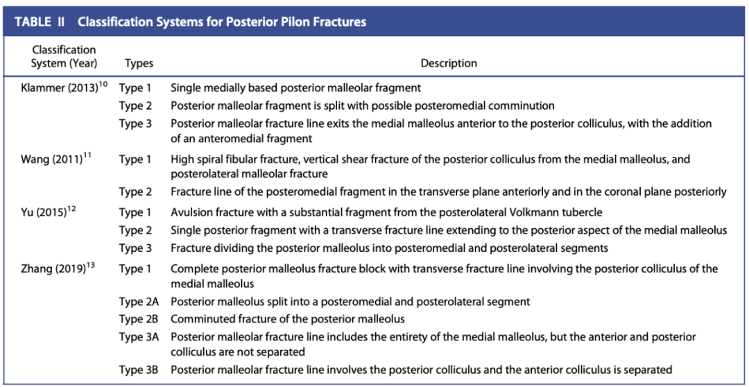 JBJS：后踝骨折、后Pilon骨折及后Pilon变异型骨折的定义与治疗