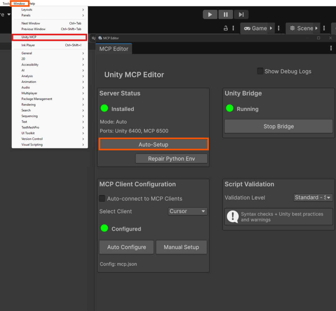 一个 Unity 的 MCP，通过 AI 助手 与 Unity 编辑器进行交互，帮助开发者更高效地创建 Unity 应用。