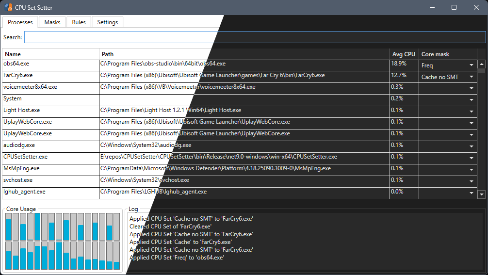 让游戏和应用程序在正确的 CPU 核心上运行，供对 CPU 核心的精细控制，从而优化性能。