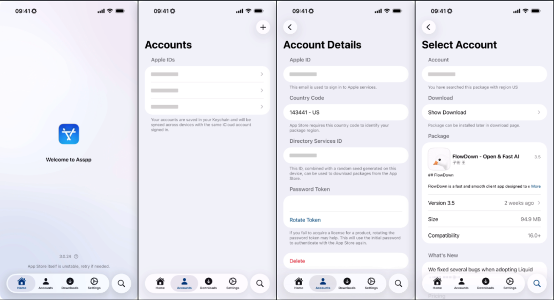 轻松管理多个 App Store 账户。支持多个 Apple ID，不同的 App Store 地区