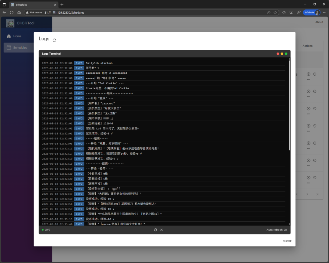 一个用于 B 站 的自动任务工具，支持多种部署方式，包括 Docker、青龙、k8s 等，“敏感肌也能用”